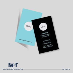 Minimal Black & Cyan Business Card Template – NC-0002