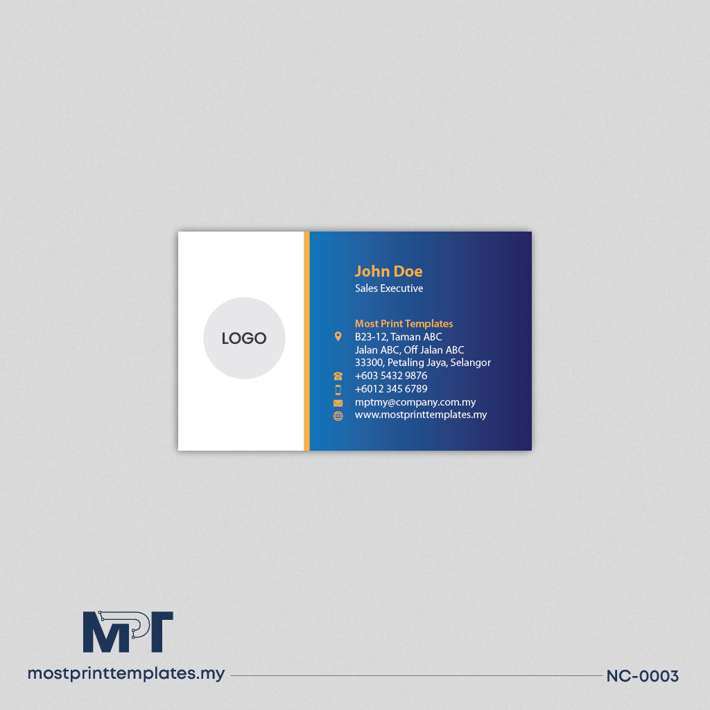 Modern blue corporate business card template NC-0003