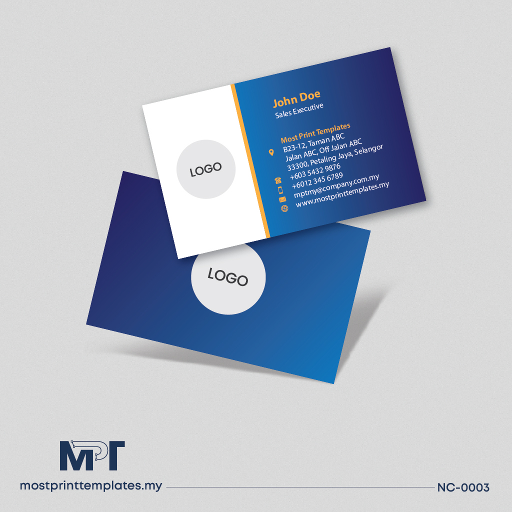 Modern blue corporate business card template NC-0003