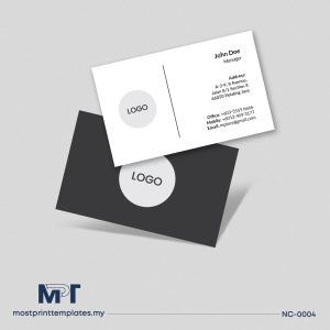 Minimal black and white business card template NC-0004