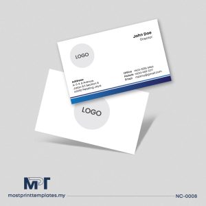 Minimal blue stripe business card template NC-0008