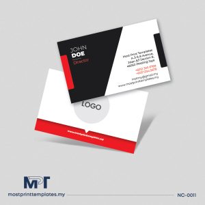 Bold black and red business card template NC-0011