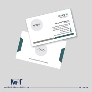 Teal accent business card template NC-0013
