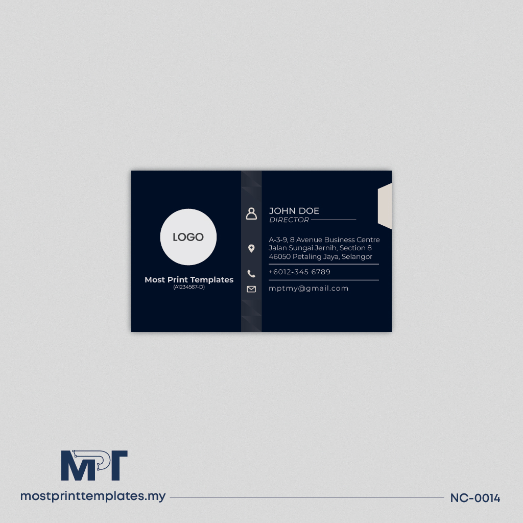 Premium navy business card template NC-0014
