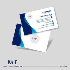 Blue wave business card template NC-0015