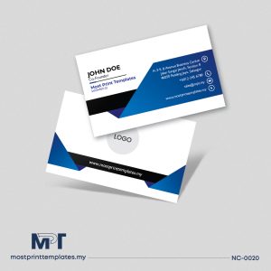 Blue angular business card template NC-0020