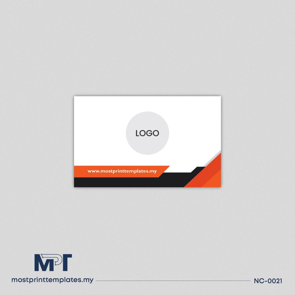 Orange geometric business card template NC-0021
