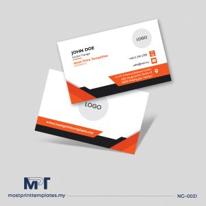 Orange geometric business card template NC-0021