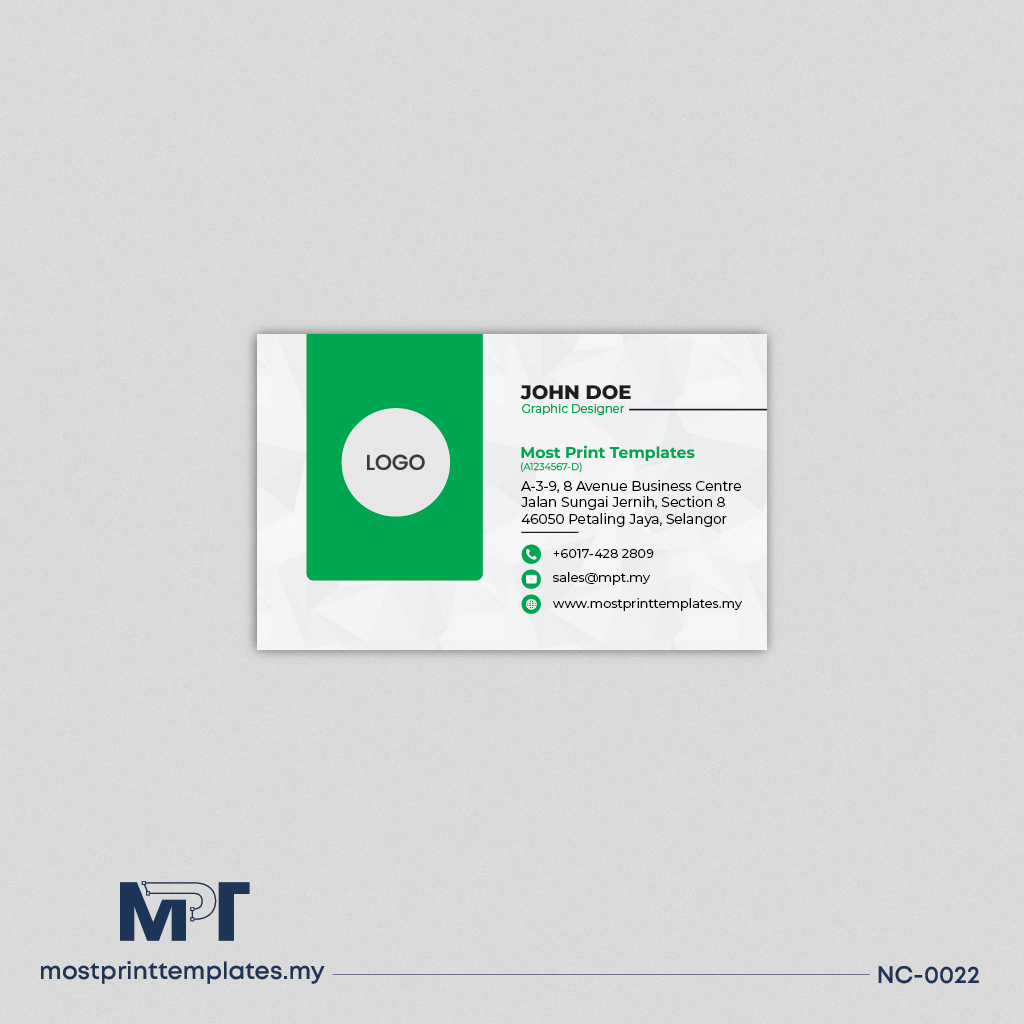 Green creative business card template NC-0022