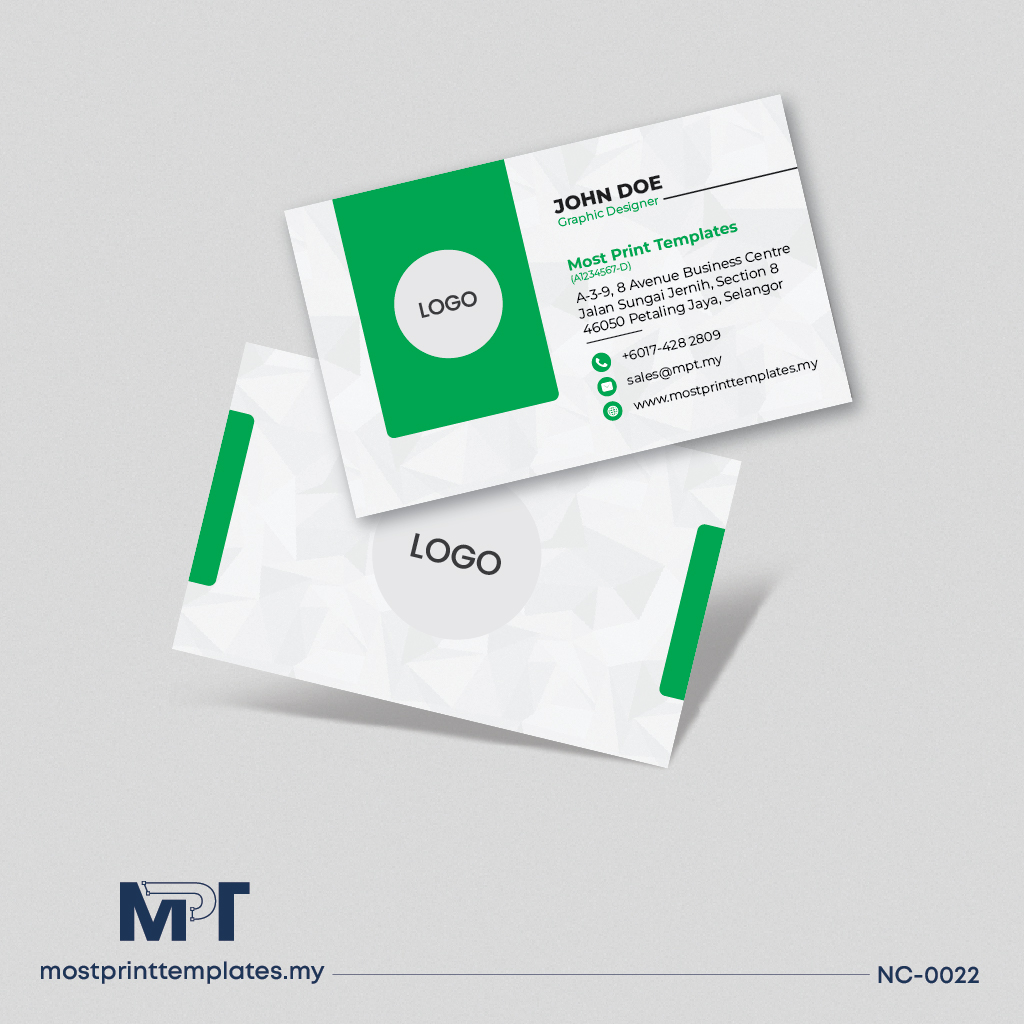 Green creative business card template NC-0022
